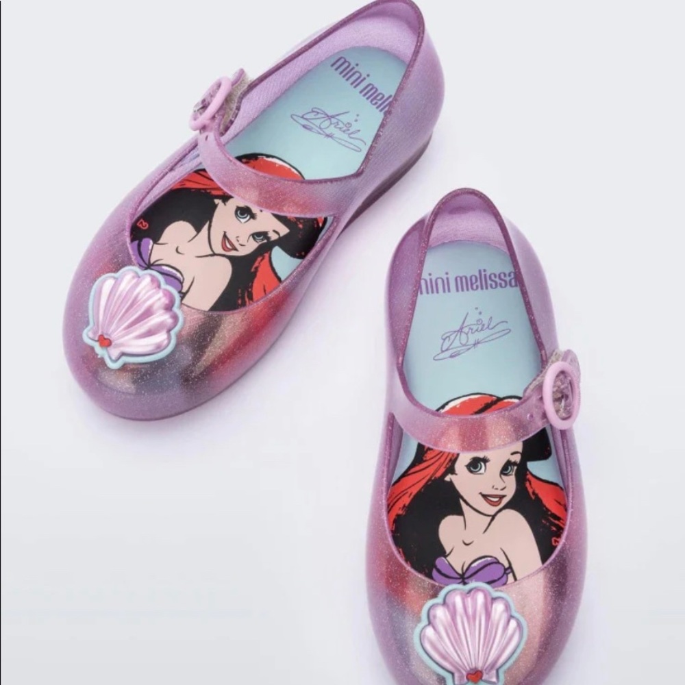 Mini Melissa Disney’s Little Mermaid Ariel Toddler 9 Jelly Flats BRAND NEW